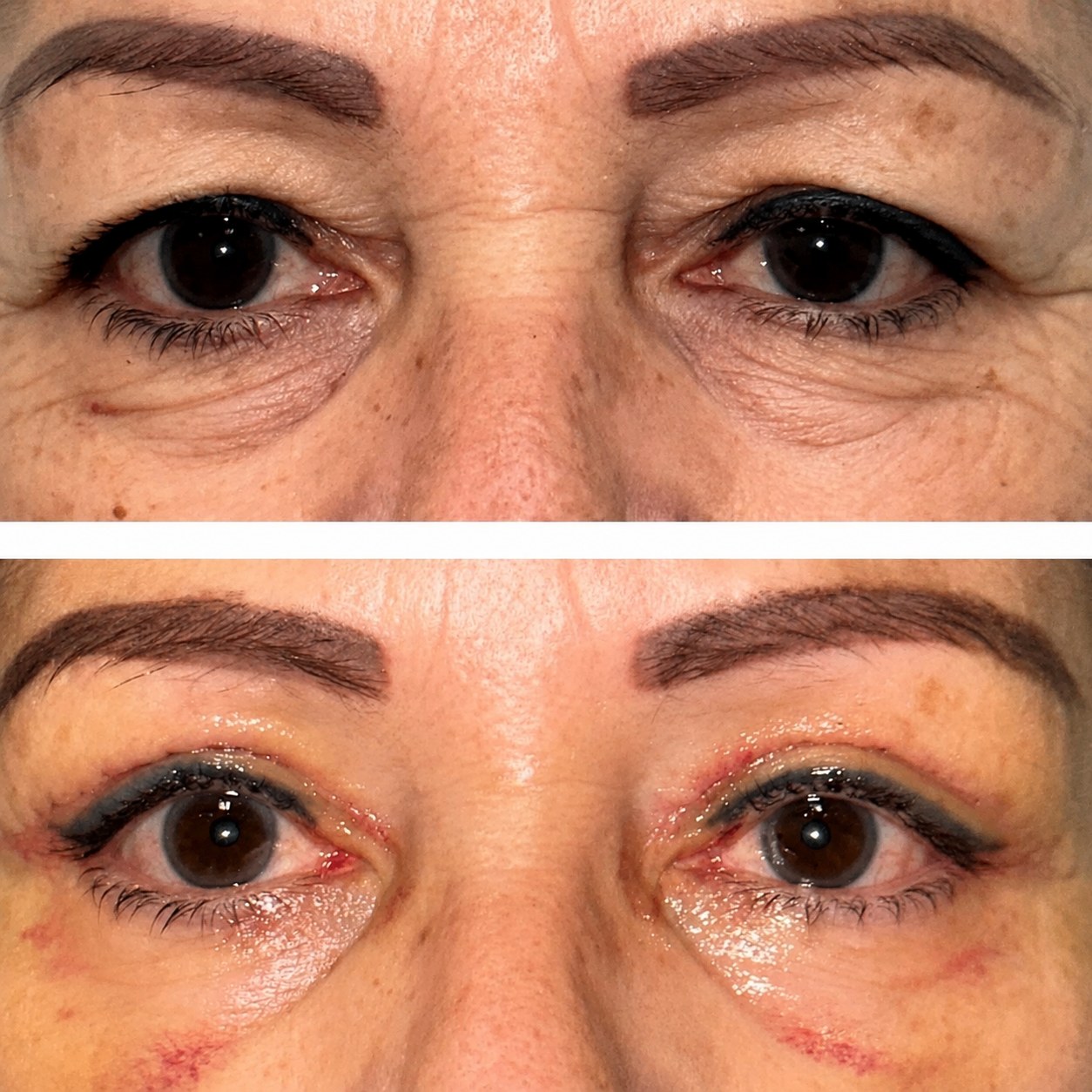 Before and after blepharoplasty